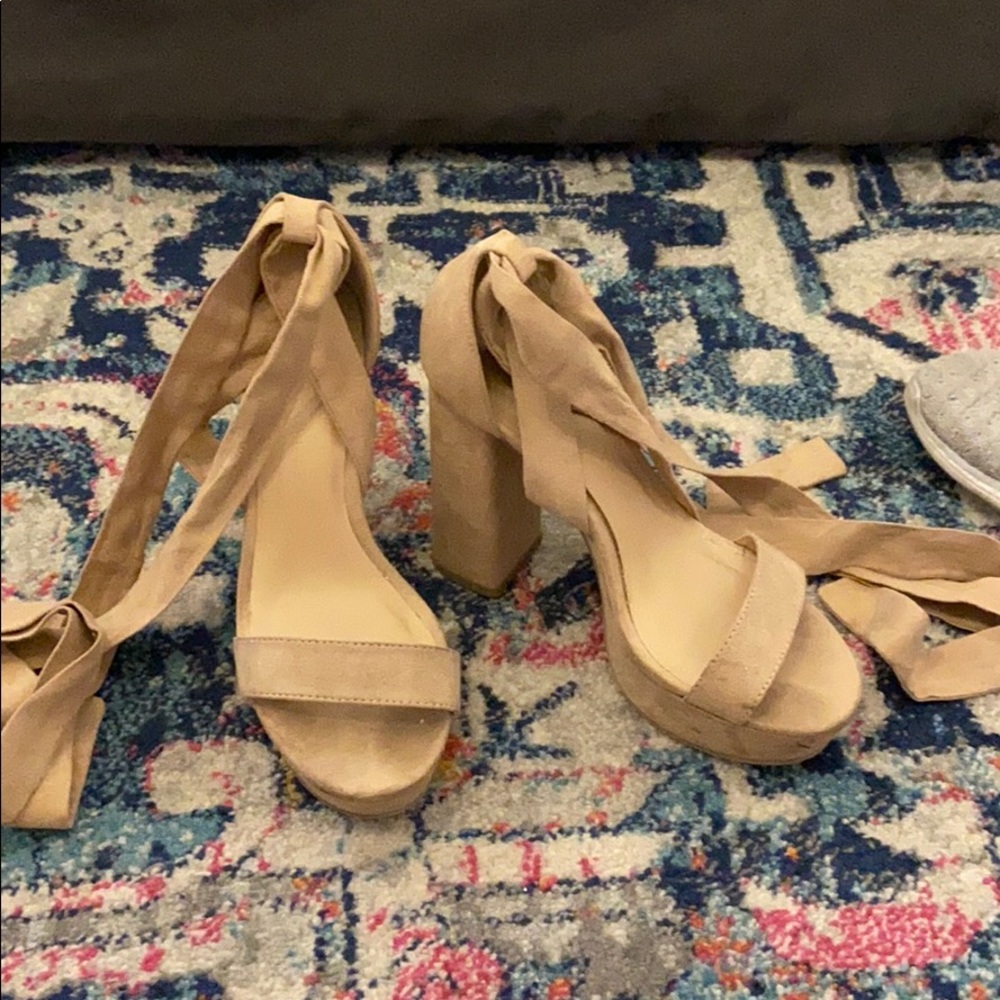 Nude Block Heels